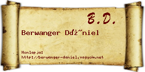 Berwanger Dániel névjegykártya